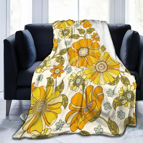 Miniatura 10 de Manta de hongos florales retro de los años 70, mantas suaves de franela para cama, acogedora y ligera, regalos de felpa para mujeres, hombres
