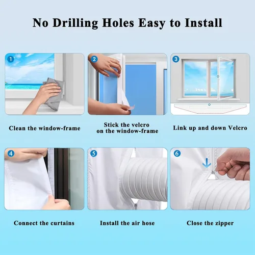 Miniatura 6 de Kit de sellado de ventana de 3M para aire acondicionado portátil, kit de ventilación de ventana con efecto de sellado 100%, fácil instalación, apto