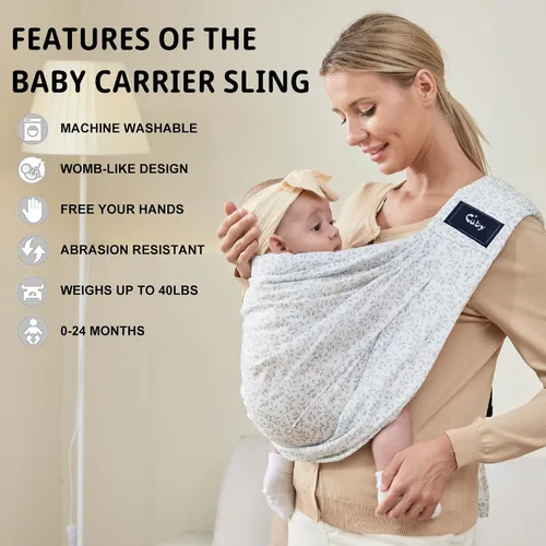 Miniatura 2 de CUBY Transportador de bebé cruzado, ajustable, transpirable, ligero, fácil de llevar, para bebés recién nacidos, para bebés y niños pequeños