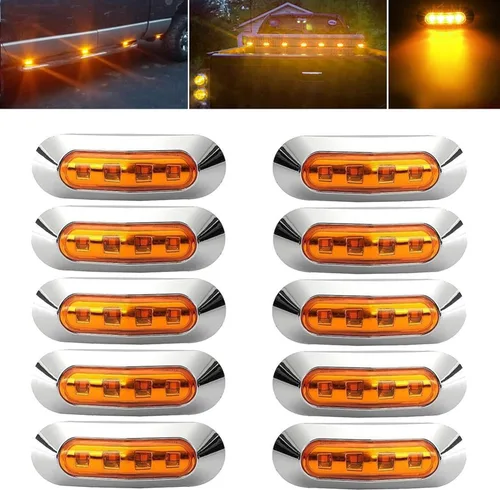 Miniatura 8 de 10 luces LED verdes de 4 luces laterales delanteras y traseras de espacio interior, luz trasera, luz trasera, indicadores de giro de advertencia