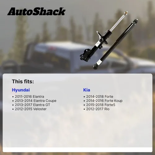 Miniatura 2 de AutoShack Amortiguadores traseros - lado del conductor y del pasajero para Hyundai & Kia, Elantra 2011-2016 Forte 2014-2018 Rio 2012-2017 Elantra GT