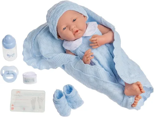 Miniatura 9 de Muñeca de bebé anatómicamente correcta de niño real Muñeca de bebé de 15" totalmente de vinilo JC Toys - La Newborn Fabricada en España Azul