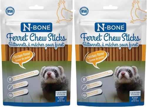 Miniatura 9 de N-Bone Palitos masticables para hurones sabor salmón, bolsa de 1.87 onzas