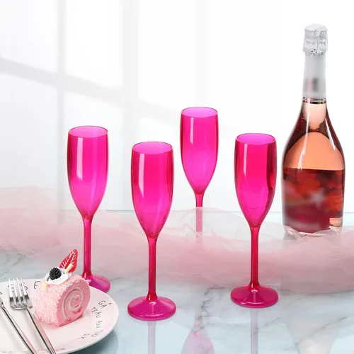 Miniatura 4 de XUWAIDSGN Copas de champán acrílicas, copas de champán para brindis de boda, copa de champán de plástico, reutilizable, irrompible, para despedida