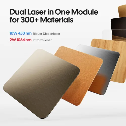 Miniatura 5 de LaserPecker LP4 (Deluxe) Grabadora láser dual para casi todos los materiales, láser diodo de 10 W + láser IR de 2 W Engrabadora láser de alta