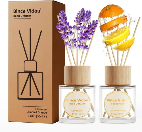 Miniatura 13 de Juego de difusores de varillas, difusores de aceite esencial con fragancia de bergamota, vainilla, lavanda y jazmín para dormitorio, sala de estar