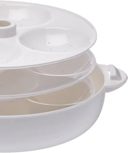 Miniatura 3 de Milton Microondas Idli Maker y vaporera, hace 12 idlis, blanco