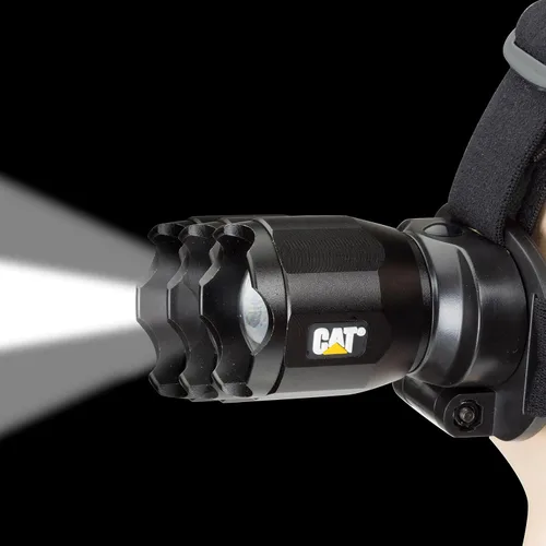 Miniatura 3 de Cat CT4205 - Linterna frontal de enfoque LED CREE recargable de 380 lúmenes con cabezal de ángulo ajustable (negro), pequeño