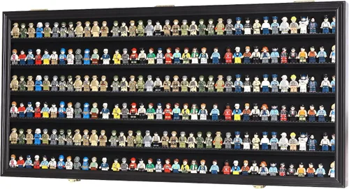 DisplayGifts - Gabinete de exhibición de miniaturas de juguetes y minifiguras, marco para pared, soporte de pie, protección contra el polvo para 200