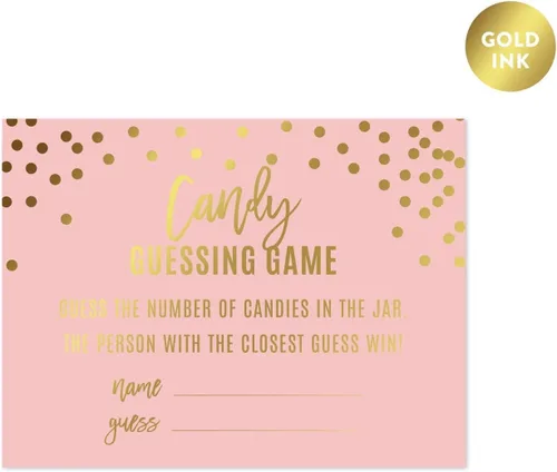 Miniatura 22 de Andaz Press Blush Rosa y Metallic Gold Confeti Lunares Baby Shower Party Collection Banderín colgante con cuerda, Baby Shower, 5 pies, 1 juego