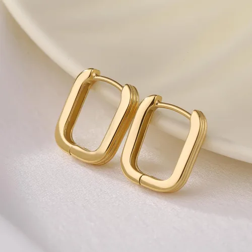 Miniatura 4 de ToHeart Aretes de aro de oro de 14 quilates, aretes de aro de oro, Plata Cobre, No es una piedra preciosa