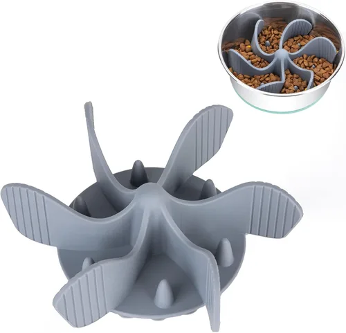 Keegud Inserto de Tazones de Alimentación Lenta para Perros [Ventosas de Pulpo] Tazón para Perros Súper Firme de Alimentación Lenta [Cortable] para