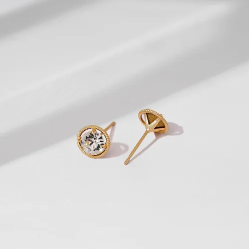 Miniatura 3 de Tienda Essentials 10k Gold Made with Infinite Elements Imported Crystal Birthstone Stud Earrings (previously Tienda Collection)