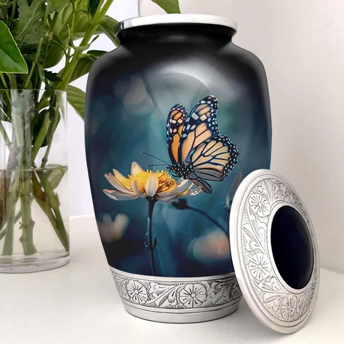 Miniatura 6 de Urna de mariposa para cenizas humanas Gran memorial funerario hecho a mano Urna decorativa de cremación para mujeres y hombres