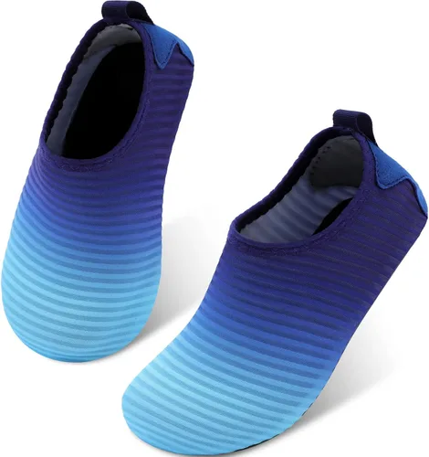 Scurtain - Zapatos acuáticos para niños, calcetines acuáticos de secado rápido con sensación de pies descalzos para niños, niñas y bebés con suela