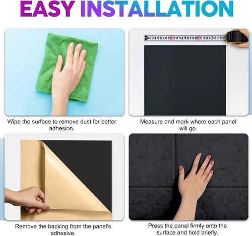 Miniatura 7 de Paquete de 6 paneles acústicos de pared con autoadhesivo, espuma de alta densidad absorbente de sonido de 11.8 x 15.7 pulgadas, paneles acústicos