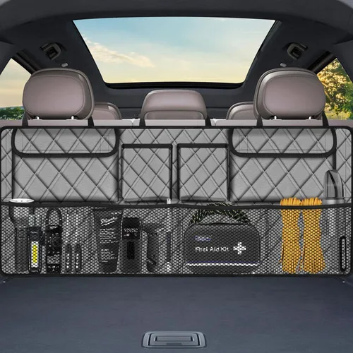 Miniatura 8 de Organizador de maletero Femuar, organizador de cajuela de gran capacidad (106,7*45,7 cm), bolsa de almacenamiento plegable para el coche con 8