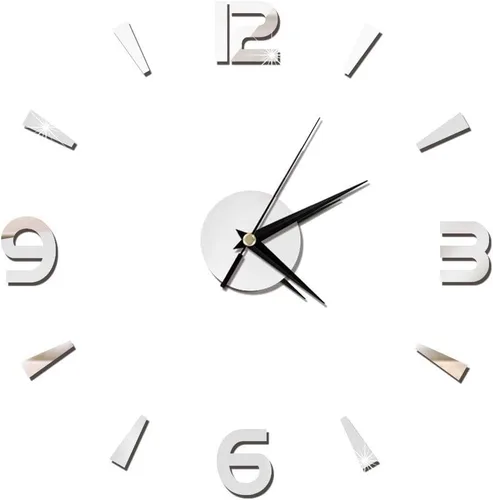 Miniatura 12 de HERCHR Reloj 3D, reloj de pared de bricolaje, reloj de pared grande y moderno, sin marco, calcomanías de pared, decoración de reloj, kit de reloj
