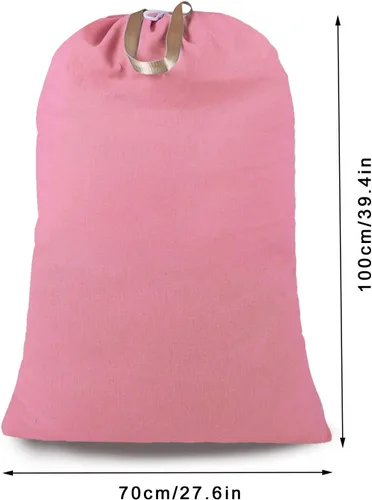 Miniatura 2 de Bolsa de lavandería extra grande con cordón y asa, bolsa de ropa sucia de viaje resistente para lavandería y hogar, forro duradero para cesta