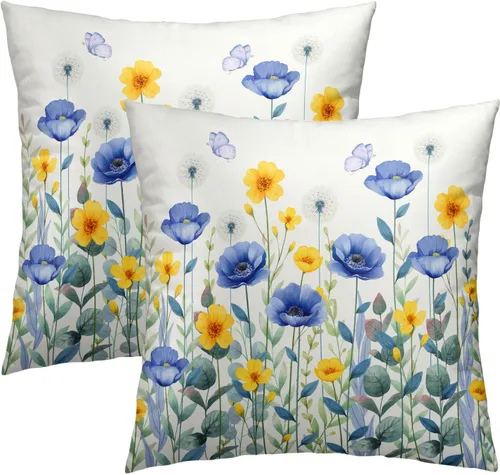 Miniatura 33 de Fundas de cojín decorativas con temática de verano náutica costera de 12 x 12 pulgadas, juego de 2 fundas de cojín de color aguamarina azul verdoso