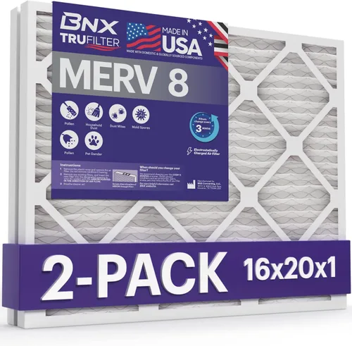 Miniatura 19 de BNX TruFilter - Filtro de aire 14 x 25 x 1 MERV 8, electrostático plisado para defensa contra polvo y mascotas, para aire acondicionado, HVAC
