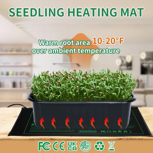 Miniatura 4 de NAMOTEK Tapete térmico para plantas de semillero, 10 x 20.75 pulgadas, impermeable, almohadilla térmica hidropónica cálida para interiores, hogar