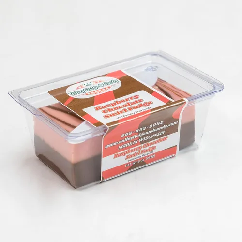Miniatura 3 de Valley Fudge, Espiral de Chocolate y Frambuesa, Dulce Artesanal Fresco, Mantequilla Real, Dulce Gourmet, Paquete de Media Libra