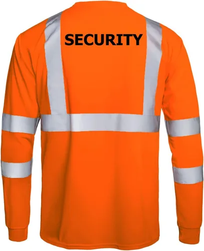 JORESTECH Camiseta de seguridad reflectante de alta visibilidad impresa manga larga naranja ANSI clase 3 nivel 2 tipo R TS-08