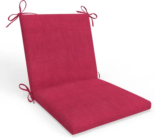 Miniatura 9 de Pillow Perfect 1 cojín sólido para asiento de silla con respaldo sólido para interior/exterior con lazos, esquinas redondeadas, asiento profundo