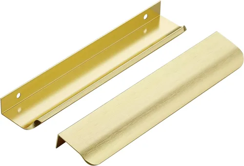 Miniatura 11 de Ravinte Hardware Paquete de 6 Manijas Doradas para Gabinete, Tiradores de Borde de Dedo de 3 Pulgadas (76mm), Centro de Orificio de 2 Pulgadas
