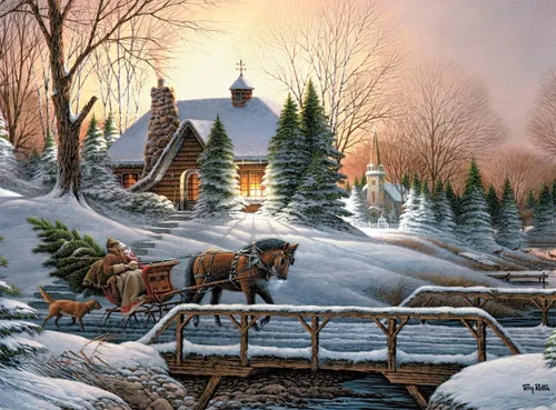 Miniatura 2 de Buffalo Games Terry Redlin Heading Home - Rompecabezas de 1000 piezas, 26.75 x 19.75 pulgadas, póster a todo color, rompecabezas relajantes