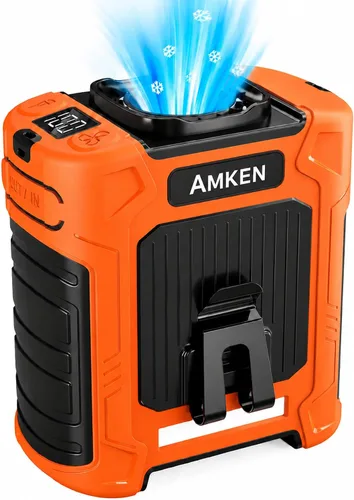 Miniatura 9 de AMKEN Ventilador de cintura, ventilador recargable de clip de cinturón de 10000 mAh, tiempo de funcionamiento de 24 horas, flujo de aire fuerte