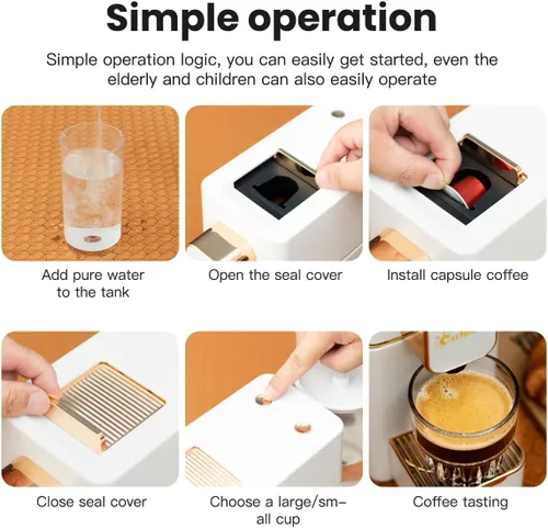 Miniatura 5 de Máquina de Espresso para Cápsulas de Café Compatible con la Máquina Nespresso OriginalLine, Elaborador de Espresso para Nespresso OriginalLine