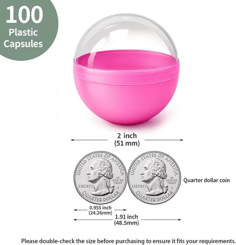 Miniatura 2 de 50 cápsulas de máquina expendedora multicolor de 2 pulgadas, cápsulas de máquina de chicle, cápsulas de premio, cápsulas de 2 pulgadas para premio