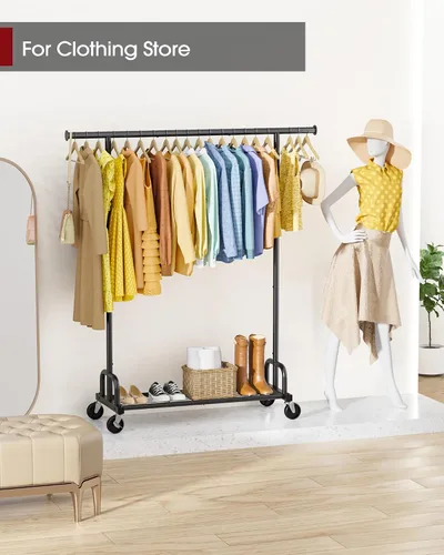 Miniatura 9 de Sakugi Perchero de Ropa - Percheros de Ropa de Gran Capacidad para Colgar Ropa con Ruedas con Cerradura, Perchero de Metal que Ahorra Espacio