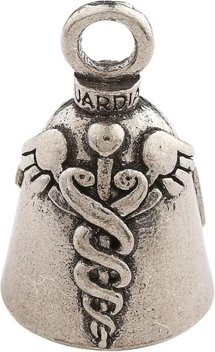 Miniatura 19 de Guardian Bell Good Luck Bell w/Keyring & Black Velvet Bag Motorcycle Bell Lead-Free Pewter Made in USA Phoenix Biker
