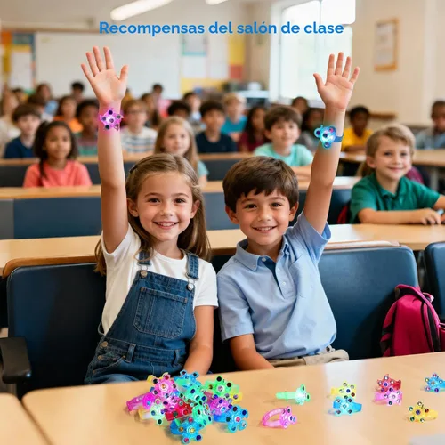 Miniatura 4 de Paquete de 12 pulseras giratorias con luz LED, recuerdos de fiesta para niños de 4 a 8 a 12, suministros de fiesta que brillan en la oscuridad