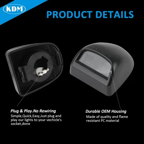 Miniatura 4 de KDM Conector Socket de Luz LED para Placa de Matrícula Arnés de Receptáculo de Cableado Ensamblaje Compatible con Chevy Silverado Sierra Avalanche