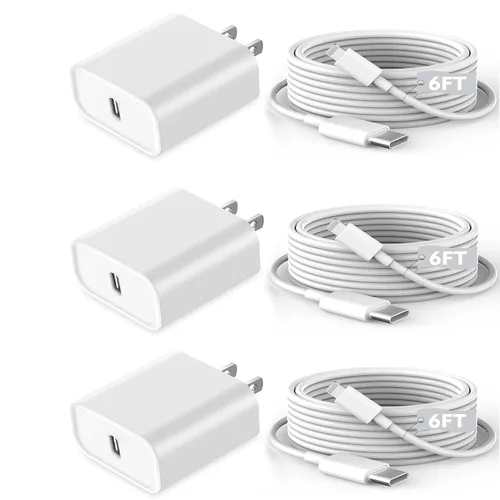 Miniatura 11 de Cargador de carga rápida para iPhone 17 de 10 pies, adaptador de bloque de carga rápida USBC de 20 W con cable USB C a USB C de 10 pies de largo