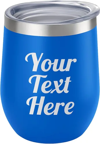 Miniatura 9 de Vaso de vino personalizado con tapa – Personalizado en tallado en acero inoxidable aislante color turquesa para bebidas frías y calientes – Taza