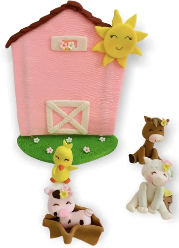 Miniatura 4 de Conjunto de granja 3D y sombreros de fiesta para cupcakes