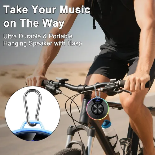 Miniatura 6 de Donerton Bluetooth Shower Speaker, Portable Bluetooth 5.4 Speaker with 360°HD Stereo Sound and Robust Bass, IPX7 Waterproof Speakers, LED Light