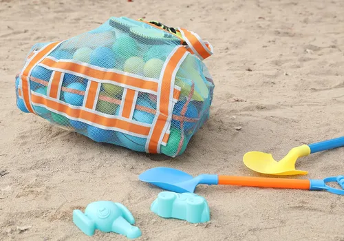 Miniatura 7 de LEAFOREST Bolsa de playa grande con cremallera, bolsa de malla ligera para juguetes de arena de piscina
