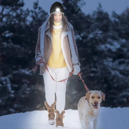 Miniatura 4 de HIGHEVER Gorro LED con luz, regalos para hombres y mujeres, linterna con faro, gorro de invierno