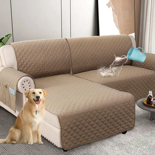 Miniatura 10 de H.VERSAILTEX Fundas de Sofá Seccional 100% Impermeables de 2 Piezas Fundas de Sofá en Forma de L Lavables para Perros Antideslizantes
