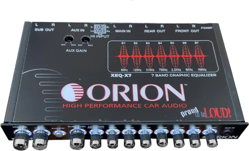 Miniatura 3 de Orion XEQ-X7 ecualizador gráfico de 7 bandas con entrada AUX frontal de 3.5mm – EQ de audio para auto de medio DIN con control de subwoofer