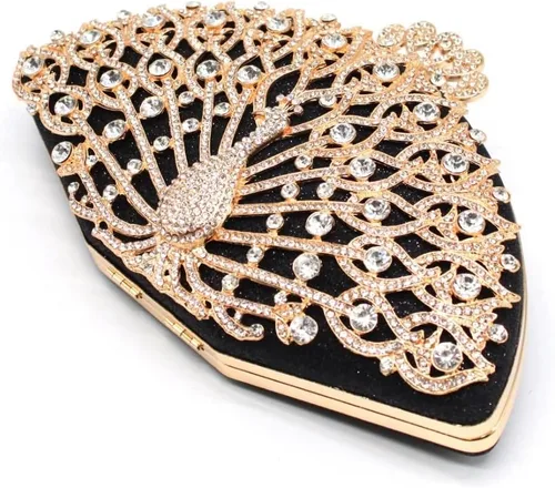 Miniatura 4 de Bolso de noche para mujer bolso de noche de cristal de metal dorado bolso de mano para mujer bolso de fiesta de boda color A talla única talla única