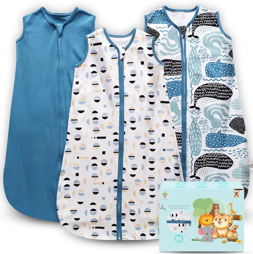 Miniatura 10 de Cute Castle Saco de dormir para bebé de 0 a 6 meses, ligero, 100% algodón, cremallera de 2 vías, TOG 0.5, manta de vestir para bebés, ropa de dormir