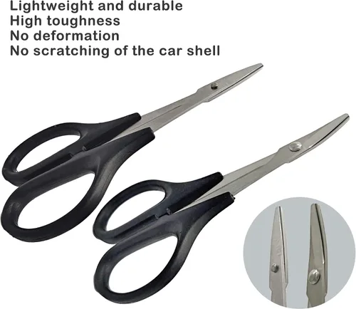 Miniatura 5 de Escariador de cuerpo RC 0.000-0.551 in perforador de agujero con manga y tijeras curvas y tijeras rectas Set RC montaje de carrocería de coche