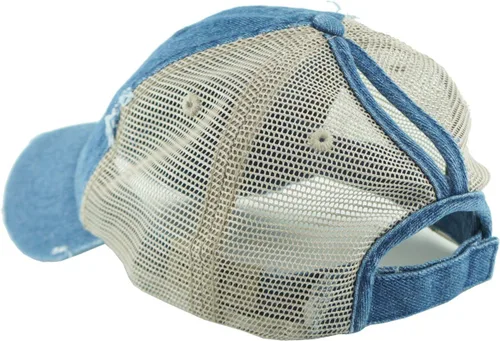 Miniatura 6 de MIRMARU Gorra de béisbol para mujer, de algodón lavado, con malla en la espalda, moño alto desordenado